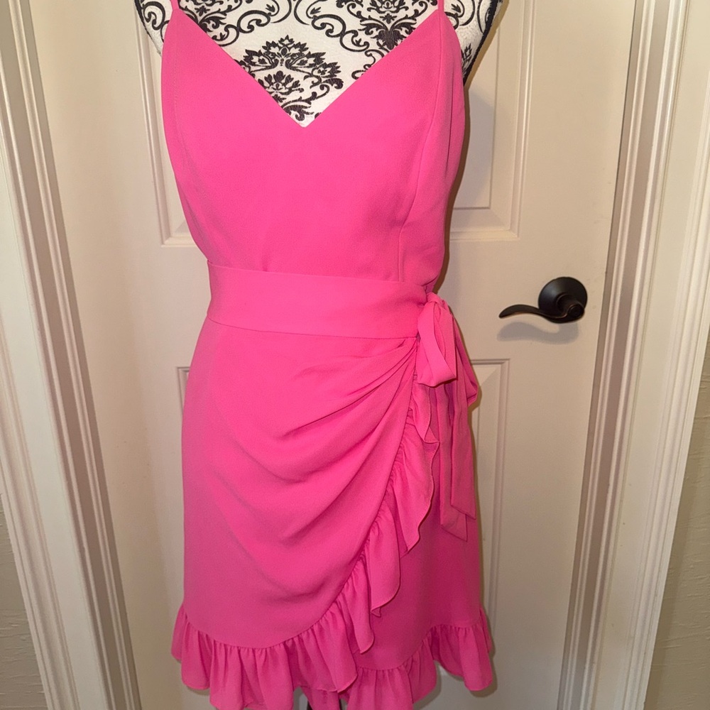 Lilly Pulitzer Pink Ruffled Wrap Sundress